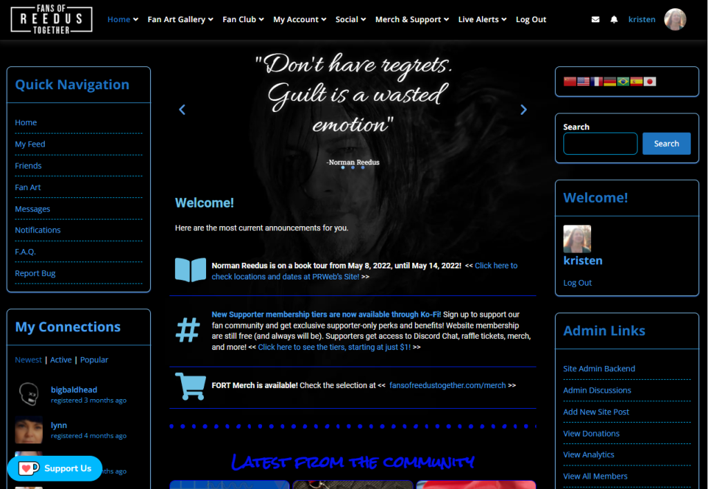 Fans of Reedus Together Website on 11 May 2022