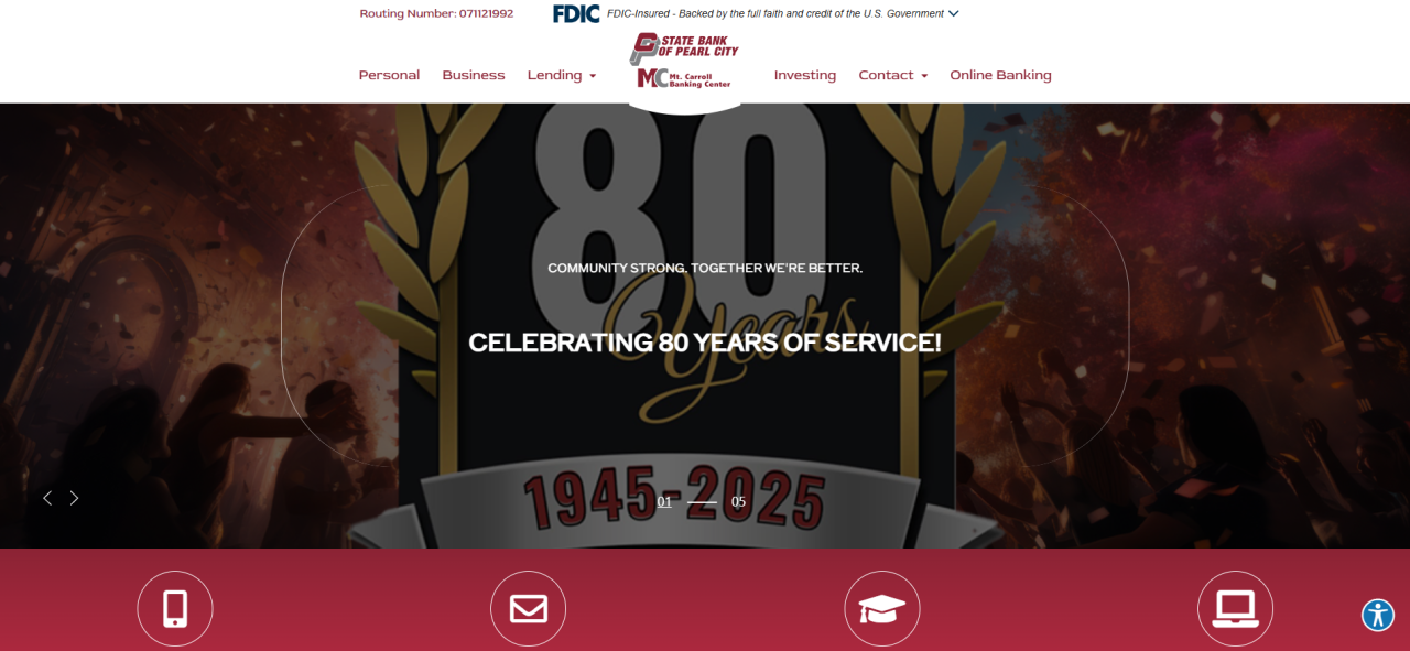 State Bank of Pearl City Screenshot