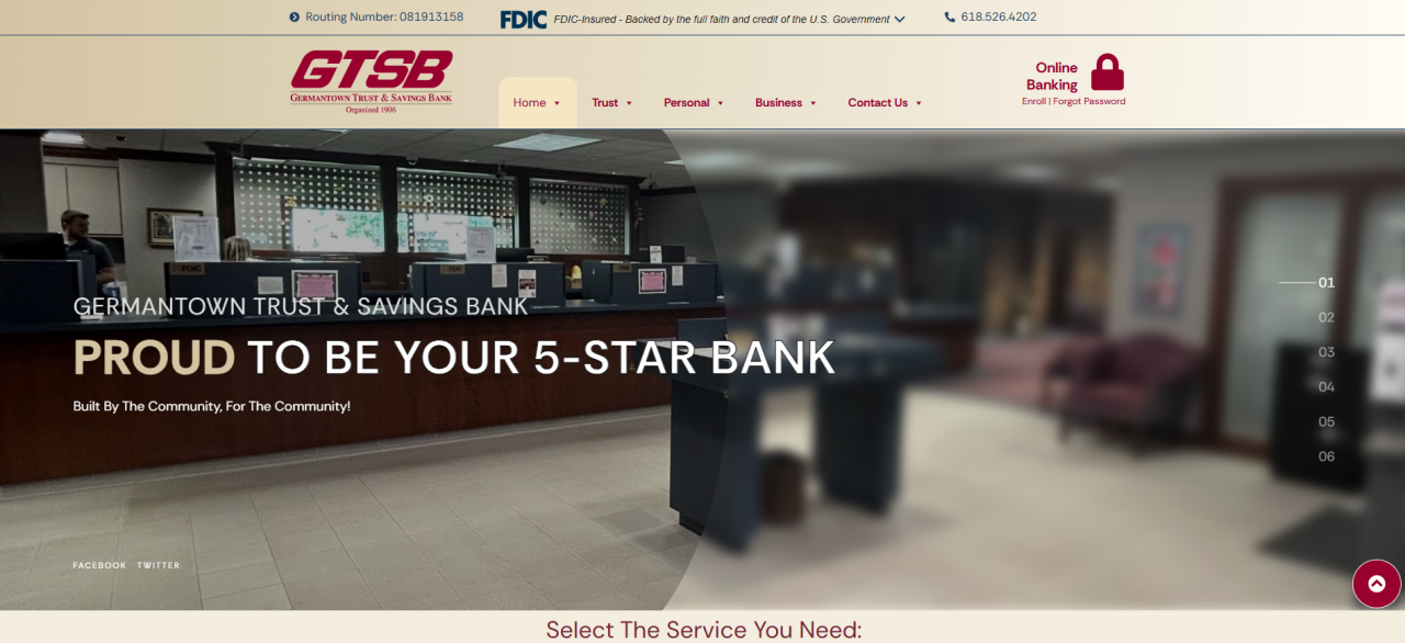 Germantown Trust & Savings Bank Website Screenshot