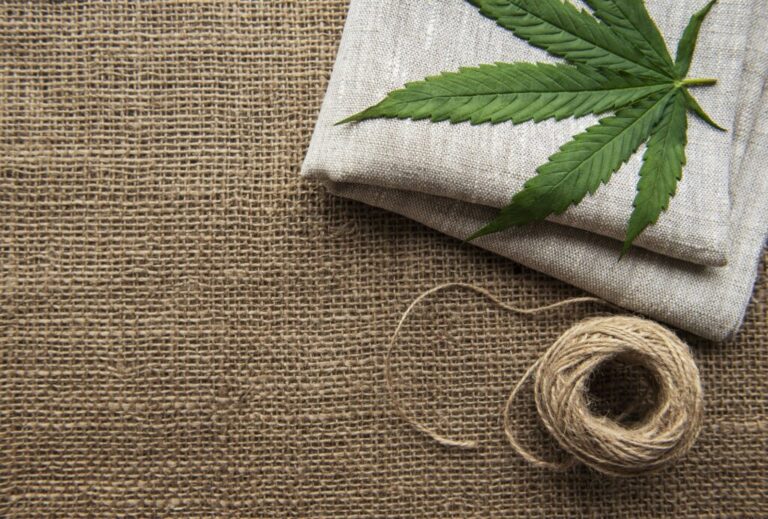 Cannabis leaf on textiles